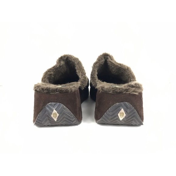 Volatile Brown Suede Fur Lined Slip On Wedge Clogs Mules Size 9 - Picture 7 of 10